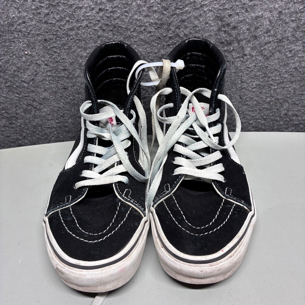 Vans Sk8-Hi Black White High Top Suede Canvas Skate Shoes Womens 9 Mens 7.5 - Picture 2 of 4